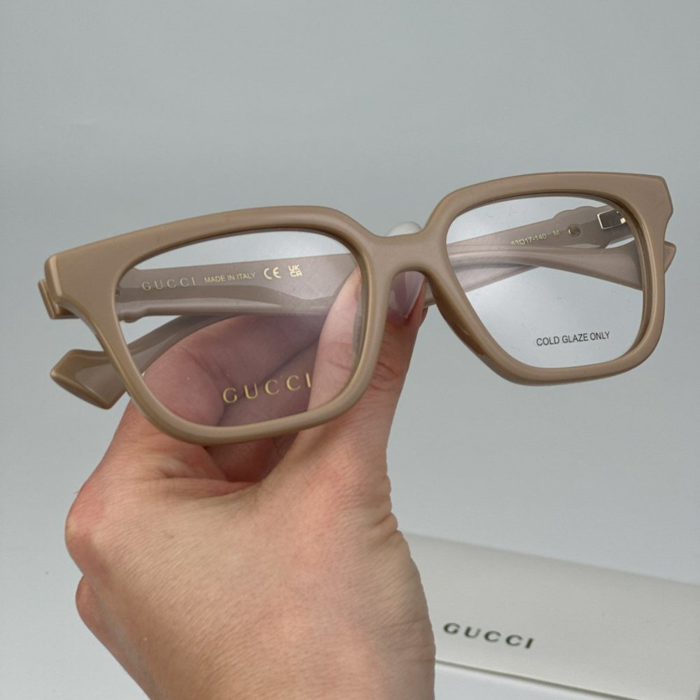 Gucci GG1536O 007 BRAND NEW Eyeglasses Nude Women Square - Picture 3 of 12